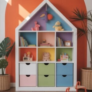Bibliothèque Maisonnette Colorée