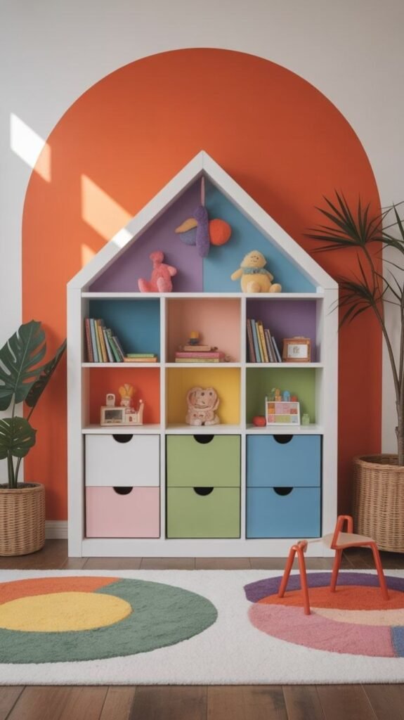 Bibliothèque Maisonnette Colorée