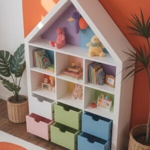 Bibliothèque Maisonnette Colorée
