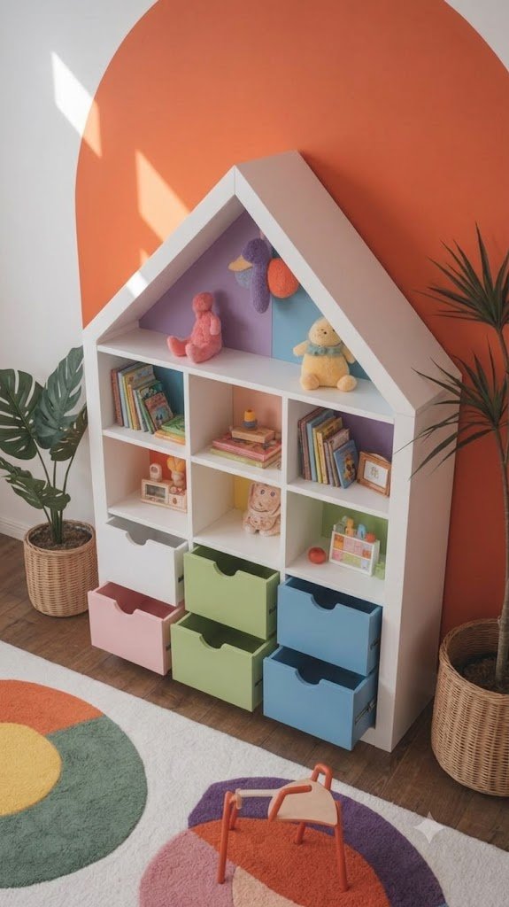 Bibliothèque Maisonnette Colorée