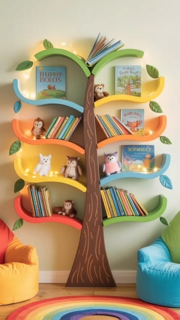 Bibliothèque Maisonnette Colorée
